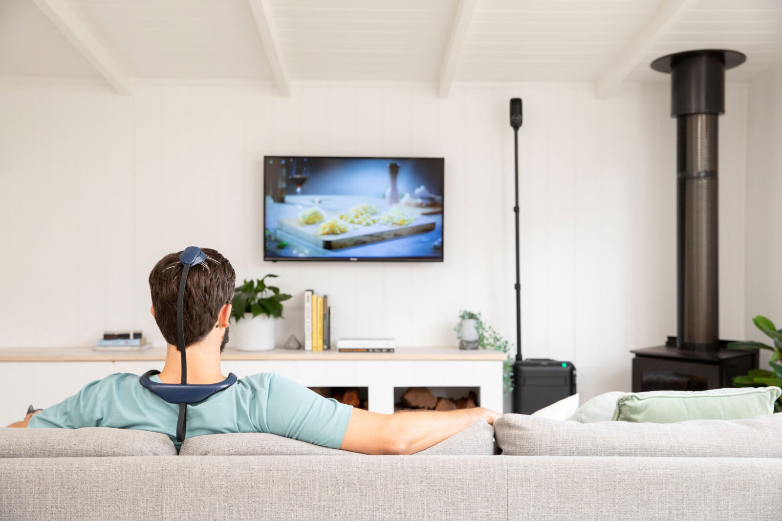 Person watching TV while having video-EEG monitoring